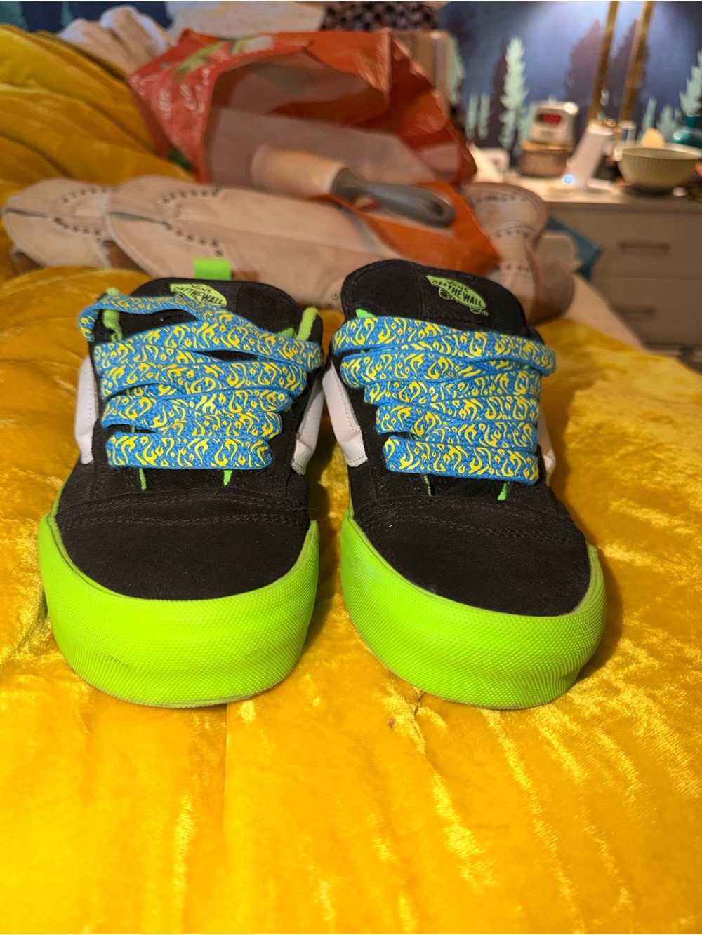 Vans Neon Green & Black Skate Sneakers - Picture 2 of 2